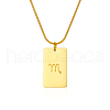 Stylish Stainless Steel 12 Zodiac Rectangle Pendant Necklaces for women GA2858-12-1