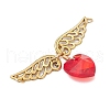 Transparent Glass Heart Pendants PALLOY-JF03822-4