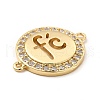 Eco-Friendly Rack Plating Brass Micro Pave Clear Cubic Zirconia Connector Charms KK-F847-03G-3