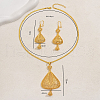 Brass Hollow Triangle Earrings & Necklaces Sets for Women KT4944-2