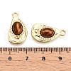Teardrop Alloy Resin Pendants PALLOY-N177-07G-3
