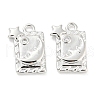 Brass Micro Pave Cubic Zirconia Charms KK-E090-09P-1