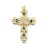 Brass Micro Pave Cubic Zirconia Pendants KK-Q066-37G-01-1