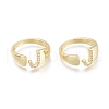 Brass Micro Pave Clear Cubic Zirconia Cuff Rings X-RJEW-F103-13J-G-1