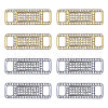 Globleland 8Pcs 2 Colors Alloy Rhinestone Shoelace Buckle FIND-GL0001-76-1