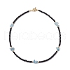 Natural Black Onyx Necklace NJEW-JN04892-4