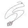 3Pcs 3 Sizes 304 Stainless Steel Singapore Chain Macrame Pouch Necklace Making NJEW-JN05070-01-4