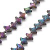Electroplated Natural Lava Rock Beads Strands G-A251-C01-01E-2