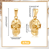 Unicraftale 4Pcs PVD Vacuum Plating 304 Stainless Steel Pendants STAS-UN0060-19G-3