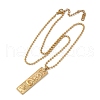 304 Stainless Steel Clear Cubic Zirconia Rectangle Constellation Pendant Necklaces for Women Men NJEW-S435-01G-J-4