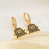 Fashionable Brass Cubic Zirconia Ghost Hoop Earrings PE5743-2-2