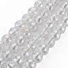Electroplate Transparent Glass Beads Strands EGLA-T008-23-C01-1