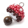 5Pcs 5 Colors Seed Beads & Natural Tiger Eye Beaded Charms PALLOY-MZ00333-4