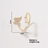 Butterfly Brass Rhinestones Cuff Ring PI6789-3-1