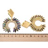 304 Stainless Steel Glass Dangle Stud Earrings EJEW-M095-12G-01-3