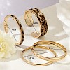 4Pcs 4 Styles Alloy Faux Leather Bangles FS-WG3D732-01-4
