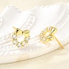 Bowknot 925 Sterling Silver Micro Pave Clear Cubic Zirconia Stud Earrings EJEW-S271-02G-3