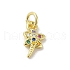 Real 18K Gold Plated Brass Pave Cubic Zirconia Pendants KK-M283-04B-02-1