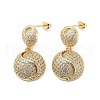 Rack Plating Brass Micro Pave Cubic Zirconia Stud Earring EJEW-C081-41G-1