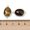 Natural Tiger Eye Faceted Connector Charms G-K347-11G-22-3