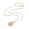 Colorful Cubic Zirconia Oval with Virgin Mary Pendant Necklace NJEW-JN04207-1