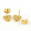 304 Stainless Steel Heart Stud Earring Findings X-STAS-R063-37G-1