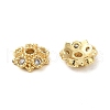 Rack Plating Brass Cubic Zirconia Bead Cap KK-K349-01G-2