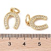 Rack Plating Brass Micro Pave Clear Cubic Zirconia Pendants X-ZIRC-P118-01G-3