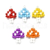 Glass Seed Bead Pendants PALLOY-TA00278-1