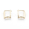 Brass Hoop Earring Findings with Latch Back Closure KK-C006-28G-1