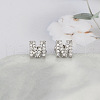 Brass Micro Pave Clear Cubic Zirconia Stud Earrings FS-WGC2F12-13-2