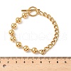 304 Stainless Steel Ball Chain & Cuban Link Chain Bracelets for Women BJEW-V011-02G-2