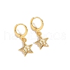 Golden Brass Micro Pave Clear Cubic Zirconia Leverback Earrings PW-WG6EB17-05-1