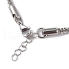 Non-Tarnish 304 Stainless Steel Bone Rope Chain Bracelet for Women BJEW-I311-01C-P-2