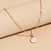 Alloy White Enamel Disc with Initial Pendant Necklaces for Women WG552C5-18-1