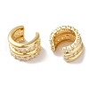 Brass Micro Pave Cubic Zirconia Cuff Earrings EJEW-P281-03G-2