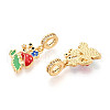 Brass Micro Pave Cubic Zirconia Pendants KK-N271-18G-2