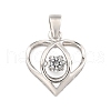 Fine Silver Pave Clear Cubic Zirconia Pendants STER-F062-03P-1