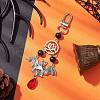 Halloween Alloy Bat & Lotus Pendant Decorations HJEW-TA00190-2
