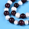 Dyed Natural Garnet Round & Natural Cultured Freshwater Pearl Grooved Potato Beads Strands PEAR-N019-12-4