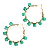 201 Stainless Steel Acrylic Hoop Earrings FS-WG443EA-03-1