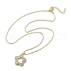 Brass Micro Pave Clear Cubic Zirconia Pendant Necklaces for Women NJEW-D305-03G-04-3