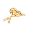 Brass Pave Cubic Zirconia Pendants KK-U062-44G-2