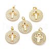 Brass Micro Pave Clear Cubic Zirconia Pendants ZIRC-L100-100G-1