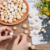   60Pcs 4 Styles Wood European Beads WOOD-PH0002-91-3