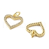 Brass Micro Pave Cubic Zirconia Pendants KK-C092-24F-G-2