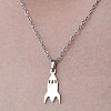 201 Stainless Steel Rocket Pendant Necklace NJEW-OY001-10-1
