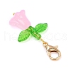 8Pcs Tulip Acrylic & Glass Pendant Decorations HJEW-JM03081-01-4