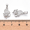 Brass Micro Pave Cubic Zirconia Pendants KK-T070-84P-3
