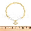 Brass Micro Pave Cubic Zirconia Charm Bracelets for Women BJEW-M050-02G-02-5